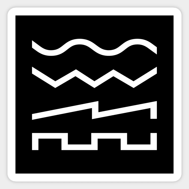 Waveforms 2 White Sticker by Synthshirt